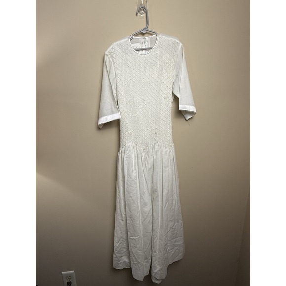 Heirloom Other - Stasbury Smocked Heirloom Dress With Under Slip Size 14 100% Cotton